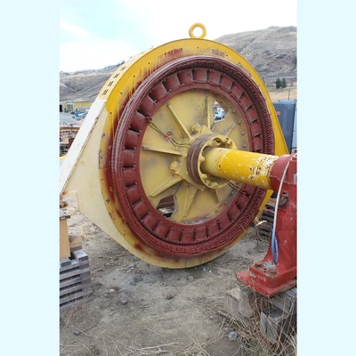 Used Dominion Rod Mill. 9.5 ft. x 14 ft. Long. 500 HP Motor.