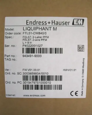 NEW Endress Hauser FTL51-CW840/0