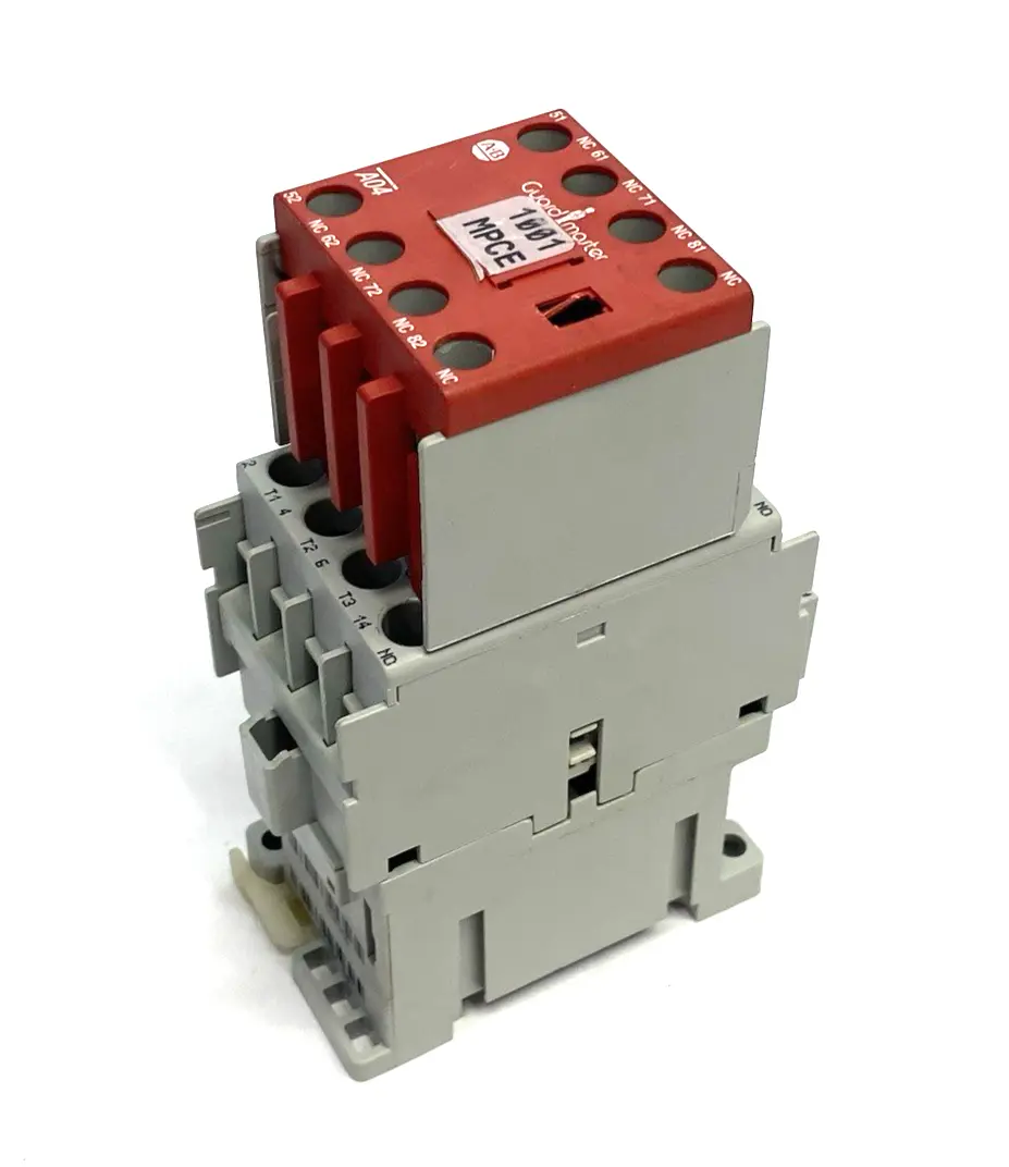 USED ALLEN-BRADLEY SER. A GUARDMASTER SAFETY CONTACTOR, 3 N.O. MAIN, 1 N.O. 4 N.C.