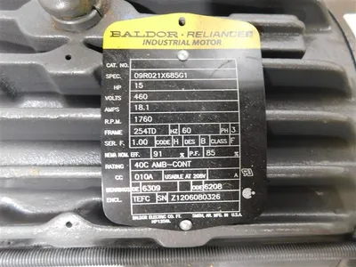 15 HP Baldor Reliance 09R021X685G1 Industrial Motor 460V 1760 RPM TEFC 18.1A New