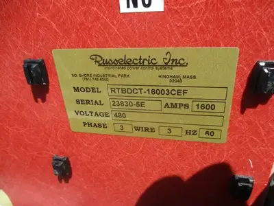 1600 Amp. Russelectric #RTBDCT-16003CEF, automatic transfer switch transfer switch, 480 Volts