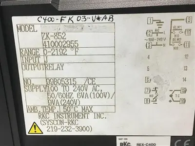 USED RKC REX-C400-FK03-V.AB