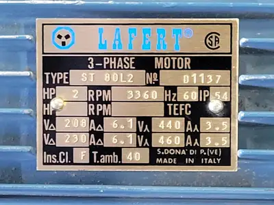 Used LAFERT ST80L2 Motors (misc) British Columbia CA | Lenmark #246953