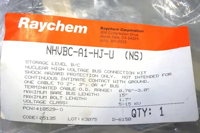 NEW RAYCHEM NHVBC-A1-HJ-U VOLTAGE BUS CONNECTION KIT NHVBCA1HJU