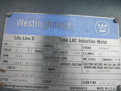 USED WESTINGHOUSE HSW2