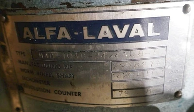 Alfa-Laval MAB 104B-24 oil purifier, SS.