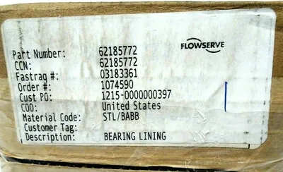 NEW FLOWSERVE 62185772 BEARING LINING