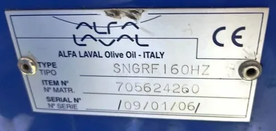 Alfa-Laval Complete 8-10 TPH Olive Oil Processing Line.