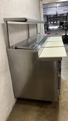 Used Kairak Used 91" Kairak KBP-91S 3 Door Refrigerated Stainless Steel Prep Table - 115V - JJ Food Prep Tables Illinois US | Falcon Restaurant Supply #1373551