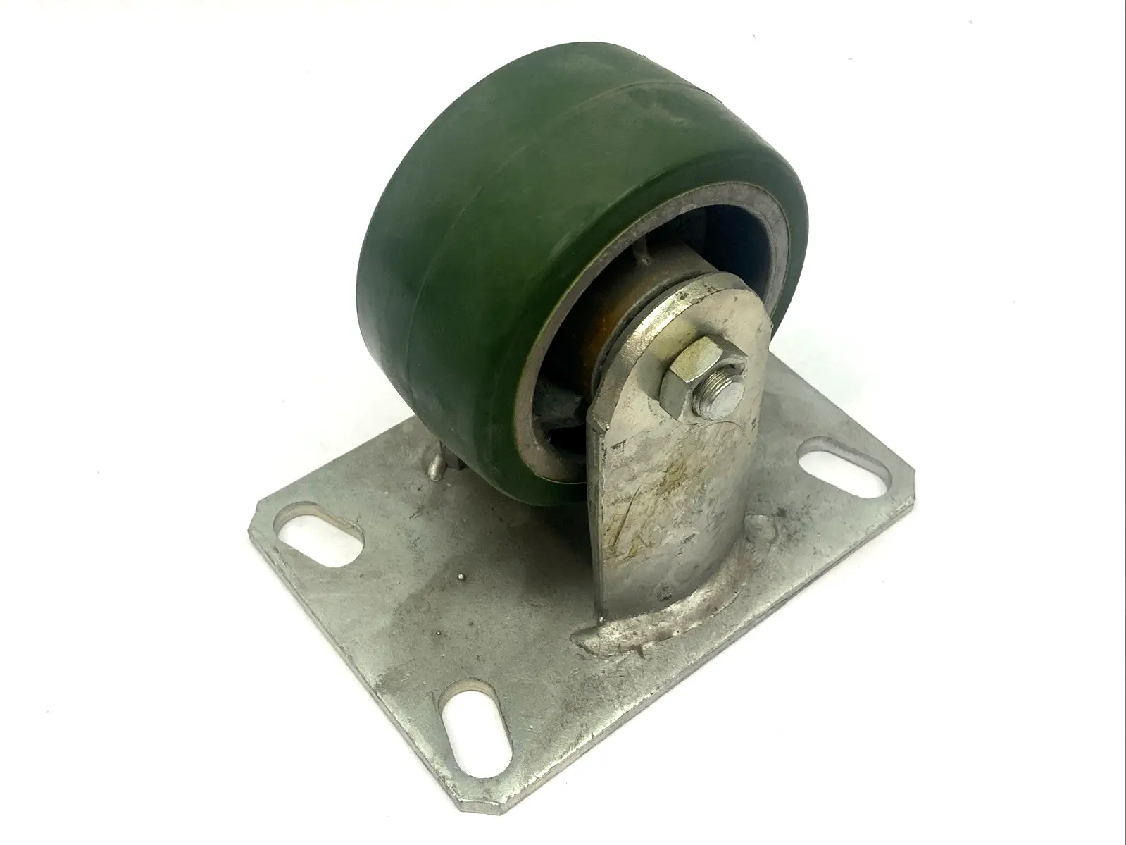 USED ALBION 4" X 2" FLAT CASTER WHEEL GREEN