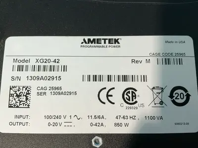 Used AMETEK XG2042 Single Output Power Supplies Ohio US | HGR 24 #1463411