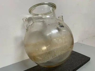 USED OSS LABORATORY COLLECTION FLASK W/ TOP GLASS CAP