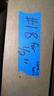 Pallet of empty Boxes measures 30.75" L x 4"  x 4". Quantity approx 53