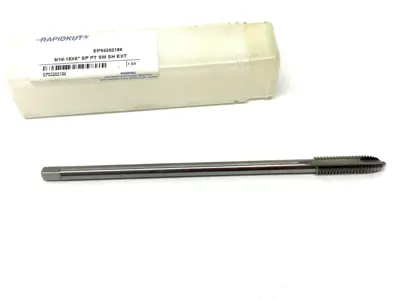 USED RAPIDKUT SPIRAL POINT EXTENSION PLUG TAP 5/16-18 X 6" OAL, SM SH