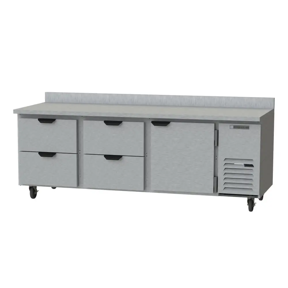 Beverage-Air WTRD93AHC-4 93" Worktop Refrigerator W/ (3) Section, 115v
