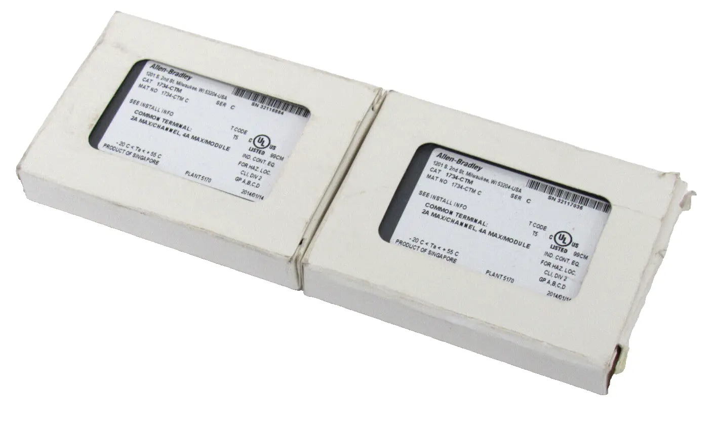 LOT OF 2 ALLEN BRADLEY 1734-CTM COMMON TERMINAL MODULE SER.C 1734CTM NEW SURPLUS