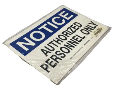 New | in-Stock Brady Notice Authorized Personnel Only Sign 10"x14" LOT OF 10 Safety Products (Other) Michigan US | Maverick Industrial Sales #1396799