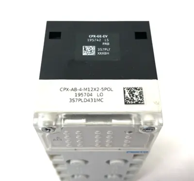 USED FESTO MANIFOLD BLOCK 195704 W/ CPX-GE-EV INTERLINK BLOCK