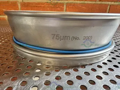 Used RETSCH SIEVE FRAME AND SCREEN, 8" DIAMETER X 2" DEEP, 75 UM MESH SIZE Filtration Equipment California US | Equipment Lab #1460007