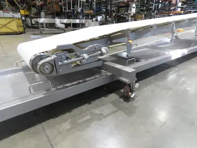 Anderson Dahlen 27"x 25' Portable Trough Belt Incline Conveyor Sanitary 480V 3PH