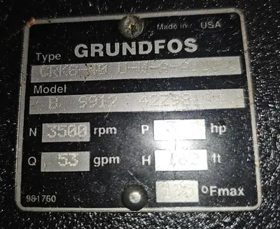 USED BALDOR/GRUNDFOS CRK8-40 U-W-A-AUUV