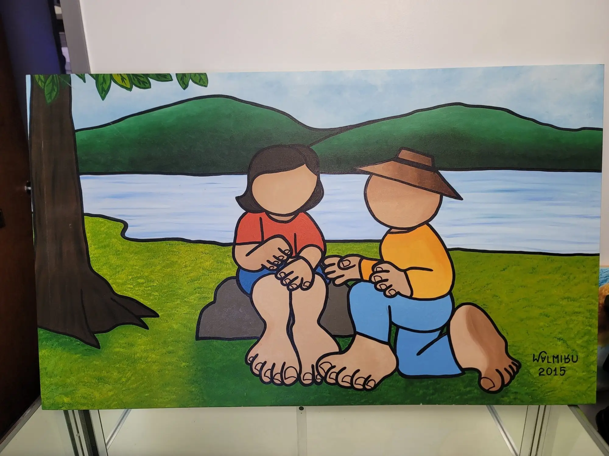 New | in-Stock FalconRestaurantSupply New Walmiru Original Faceless Painting on Canvas - Lovers 36" x 60" Restaurant Front of House Furnishings Illinois US | Falcon Restaurant Supply #1376750