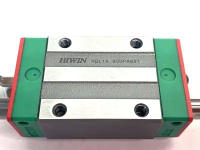 USED HIWIN LINEAR GUIDEWAY BLOCK AND RAIL, 1-BLOCK, 160MM RAIL