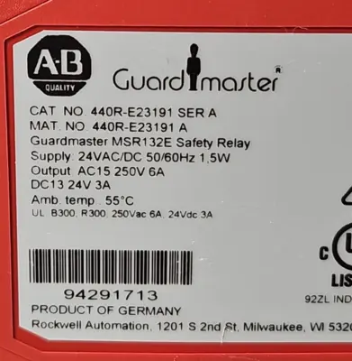 Allen Bradley 440R-E23191 Ser A Safety Relay (BIN423)