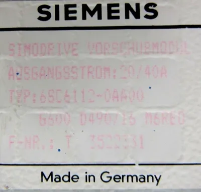 USED SIEMENS 6SC6112-0AA00 SIMODRIVE 6SC61120AA00 T3522331