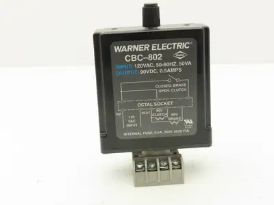 Warner Electric CBC-802 Clutch Brake Control Power Supply 115VAC-90VDC