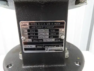 Grundfos MTR8-8/2 A-WB-A-HUUV Coolant Pump 44GPM 1.5Hp 230/460V 3PH 1.25"NPT