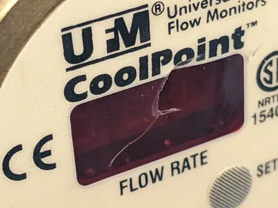 CP2 | Universal Flow Monitors  CoolPoint Vortex Shedding Flowmeter CRACKED DISPLAY - For parts or not working