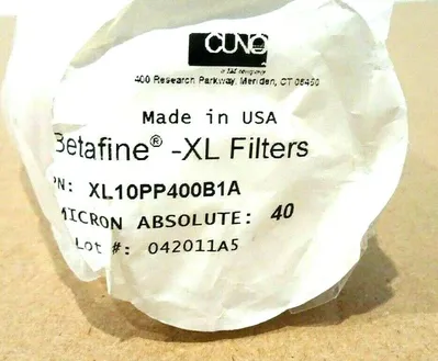8 NEW CUNO XL10PP400B1A BETAFINE XLFILTER FILTER MICRON 40, 10", CODE 7