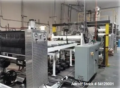 PET Sheet Extrusion Line – 48” Wide, 2,000 lbs/hr, OMV D140 Extruder, (Used)