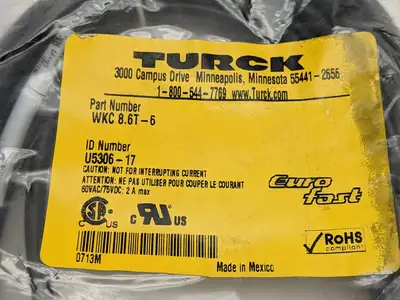 WKC 8.6T-6,U5306-7 | Turck WKC 8.6T-6 EuroFast Cable Cordset U5306-17 - New