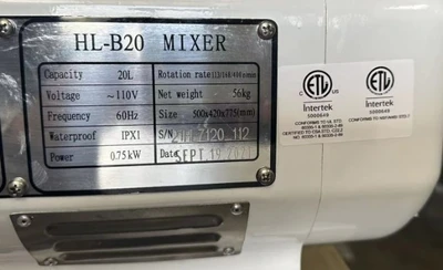 171-0158 20 Quart Dough Mixer