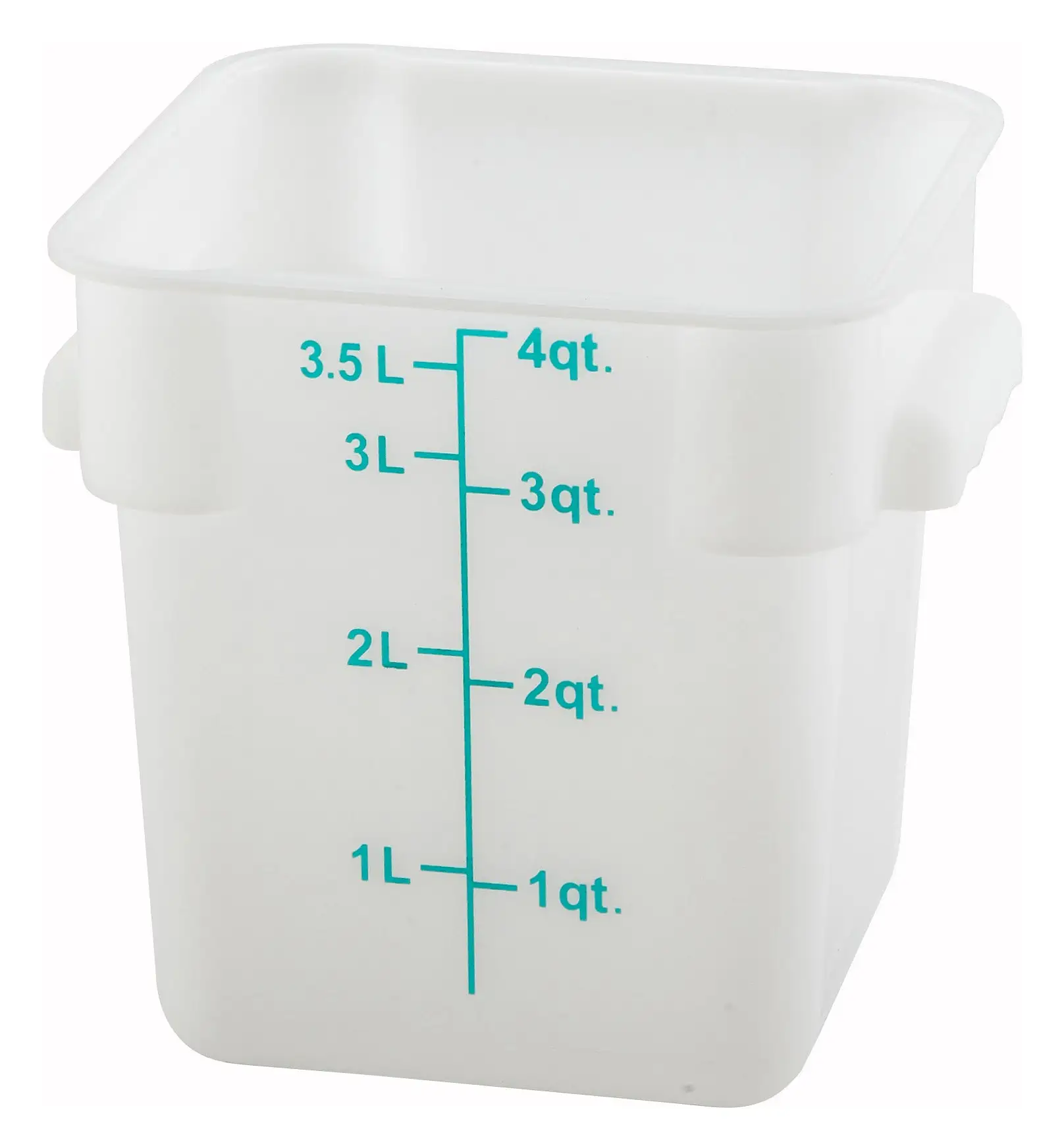 4qt Square Storage Container, White, PP (12 Each)