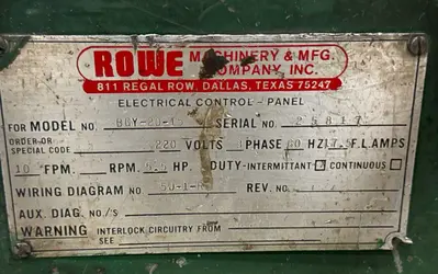 USED ROWE BGY-20-15