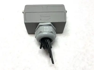 USED HARTING HOOD CONNECTOR ASSEMBLY W/ 4X 09140123001 PROTECTED MODULES