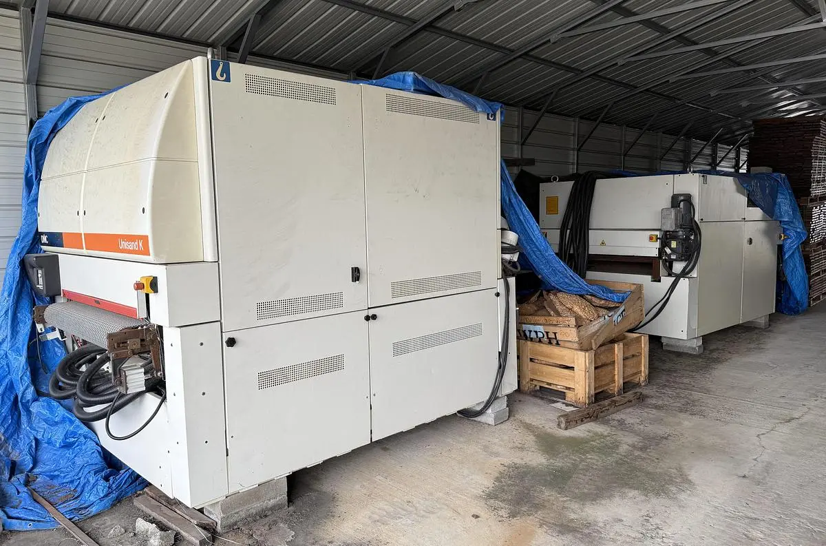 DMC UNISAND 2000-1, 52" 5-HEAD TOP AND 3-HEAD BOTTOM WIDE-BELT SANDER