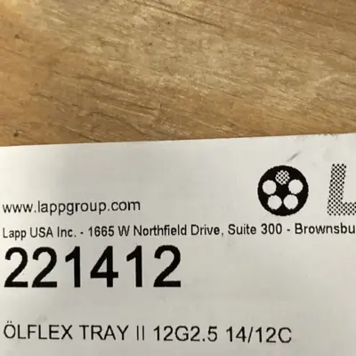 New | in-Stock LAPP 76 FEET  - OLFLEX TRAY II 12G2.5 14/12C 76-FT 12C 14 AWG BLACK Cable & Wire | Maverick Industrial Sales #1110343