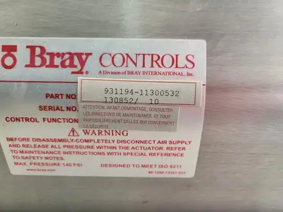 USED BRAY CONTROLS 931194-11300532