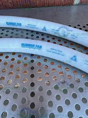 USED RUBBER FAB 08RFSV-0500 SILICONE HOSE 144" W/ 1/2" SANITARY FITTING