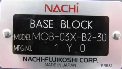 NEW NACHI MOB-03X-B2-30 BASE BLOCK MOB03XB230