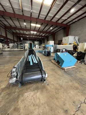 26" Wide Hockey Stick Cleated Bunting Conveyor with Metal Separator, New in 2012