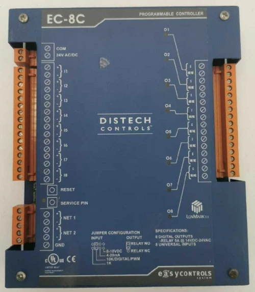 Distech CDIP-08CX-01-00 EC-8C Programmable Controller, 8UI 8DO, Log/Scheduling [New]