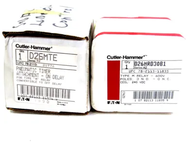 NEW CUTLER HAMMER D26MRD30B1 RELAY D26MTE TIMER ATTACHMENT