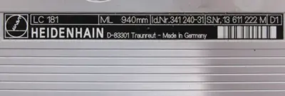 USED HEIDENHAIN LC181 LINEAR SCALE 341240-31 359122-03 AE LC 181 940MM