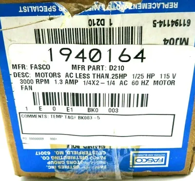 NEW FASCO MOTOR