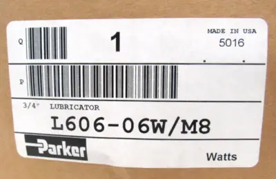 NEW PARKER L606-06W/M8 LUBRICATOR L60606WM8